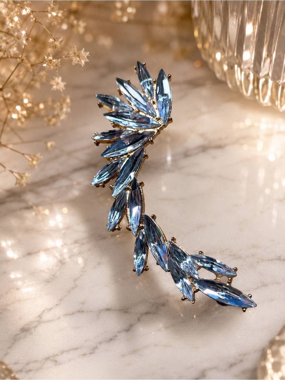 Crystal Helix Ear Cuff - Elegant Women’s Jewelry